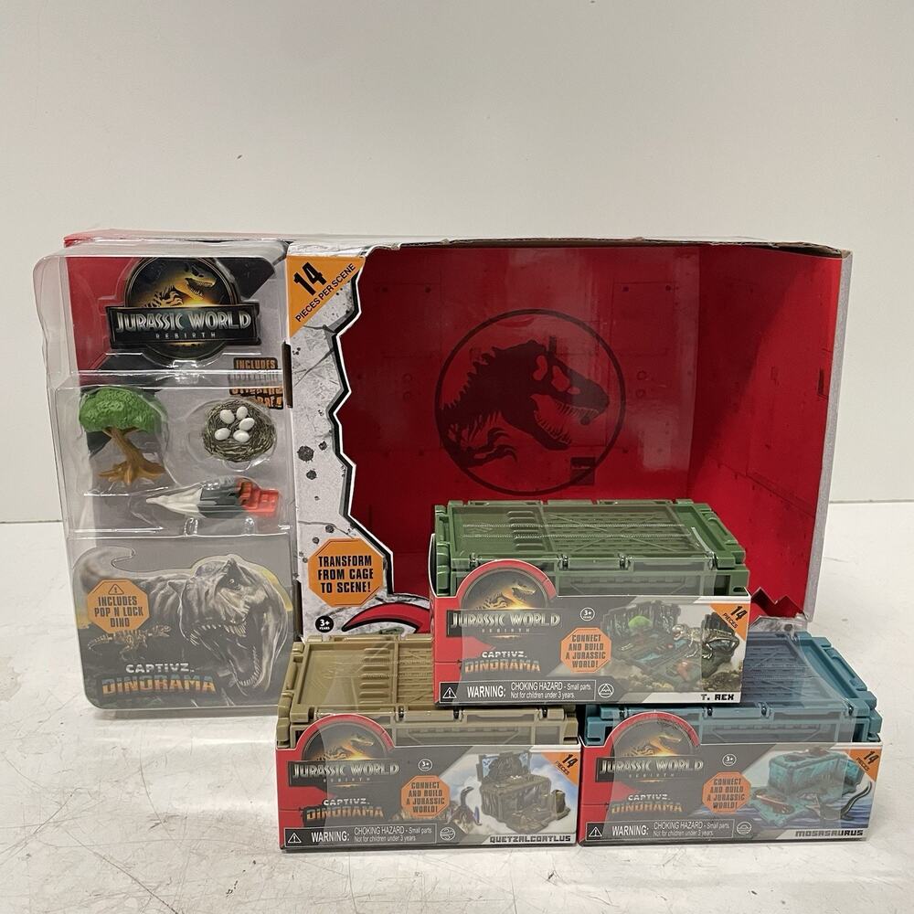 JURASSIC WORLD REBIRTH CAPTIVZ DINORAMA All 3 Boxes Brand NEW With Display Box